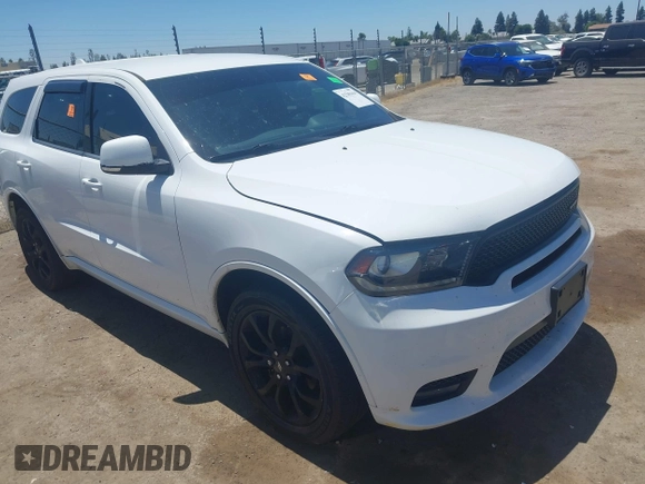 2019 Dodge Durango GT with VIN 1C4RDJDGXKC561025, listed as a IAAI auction lot 42549454 with 35,707 mi miles and . Bid and sale history available at DreamBid. Image 1.