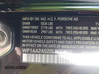 2025 Porsche Macan with VIN WP1AA2A52SLB05856, listed as a IAAI auction lot 42413898 with 5,721 mi miles and . Bid and sale history available at DreamBid. Image 9.