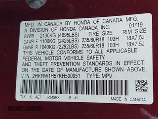 2019 Honda CR-V EX with VIN 2HKRW1H57KH500951, listed as a IAAI auction lot 41936738 with 45,901 mi miles. Bid and sale history available at carsss.com. Image 9.