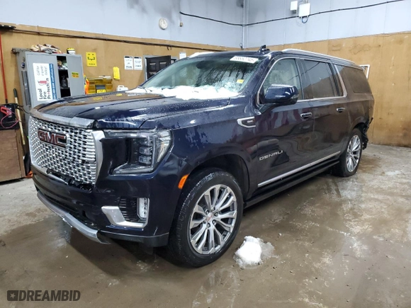 2021 GMC Yukon XL Denali with VIN 1GKS2JKL3MR259944, listed as a Copart auction lot 88652745 with 54,345 mi miles and Salvage Title. Bid and sale history available at carsss.com. Image 1.