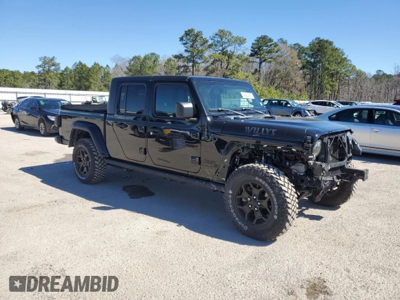 2021 Jeep Gladiator Willys with VIN 1C6HJTAG9ML592006, listed as a Copart auction lot 46604605 with 14,022 mi miles and Clean title. Bid and sale history available at DreamBid. Image 4.