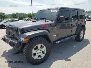 2020 Jeep Wrangler Unlimited Sport S с VIN 1C4HJXDG1LW340016, выставлен на аукционе Copart как лот 56994965 с пробегом 38 259 миль миль и Списание • Salvage title. История ставок и продаж доступна на DreamBid. Изображение 1.