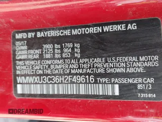 2017 MINI Hardtop 4 Door Cooper S z VIN WMWXU3C36H2F49616, wystawiony jako IAAI lot #41800805 z przebiegiem 114 259 mil mil oraz . Historia ofert i sprzedaży dostępna na DreamBid. Obrazek 9.