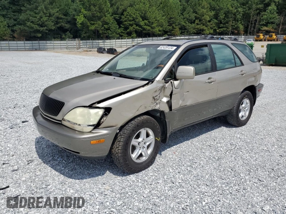 2001 Lexus RX 300 with VIN JTJGF10U410102261, listed as a Copart auction lot 62439124 with 159,012 mi miles and Salvage Title. Bid and sale history available at carsss.com. Image 1.