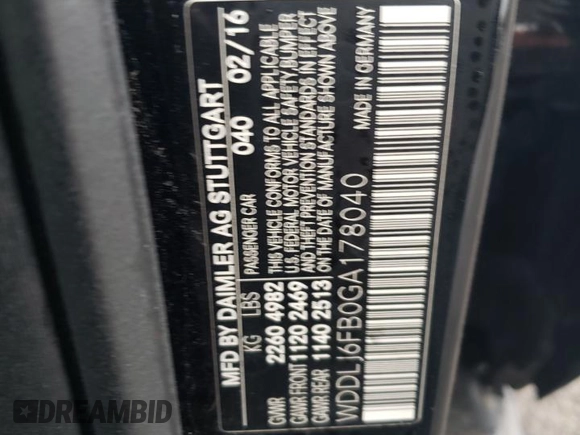 2016 Mercedes-Benz CLS with VIN WDDLJ6FB0GA178040, listed as a Copart auction lot 45774864 with 104,103 mi miles. Bid and sale history available at carsss.com. Image 12.