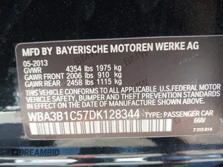 2013 BMW 3 Series 320i с VIN WBA3B1C57DK128344, выставлен на аукционе IAAI как лот 42259273 с пробегом 105 213 миль миль и . История ставок и продаж доступна на DreamBid. Изображение 9.
