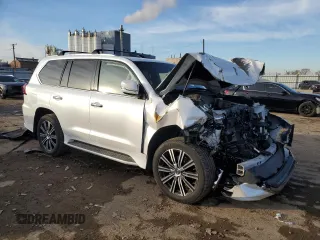 2020 Lexus LX with VIN JTJDY7AX0L4327331, listed as a Copart auction lot 44070415 with 43,887 mi miles and Salvage Title. Bid and sale history available at carsss.com. Image 4.