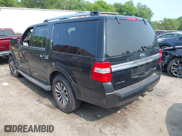 2015 Ford Expedition Max XLT with VIN 1FMJK1JT4FEF42223, listed as a IAAI auction lot 42463488 with 185,825 mi miles and . Bid and sale history available at DreamBid. Image 3.