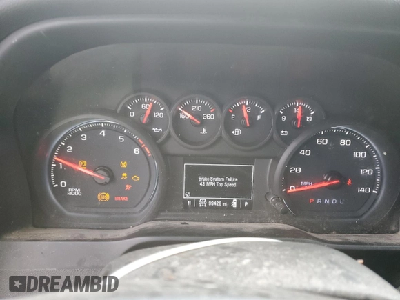 2019 Chevrolet Silverado 1500 Custom with VIN 3GCPYBEH7KG227329, listed as a Copart auction lot 50712934 with 99,428 mi miles and Salvage Title. Bid and sale history available at DreamBid. Image 9.