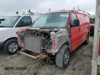 2013 Chevrolet Express Cargo Van with VIN 1GCSGAFX1D1124437, listed as a Copart auction lot 47736765 with 166,681 mi miles and Salvage Title. Bid and sale history available at carsss.com. Image 1.