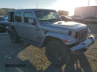 2021 Jeep Wrangler Unlimited Sahara with VIN 1C4HJXEG2MW536286, listed as a Copart auction lot 44827415 with 48,382 mi miles and Salvage title. Bid and sale history available at DreamBid. Image 4.