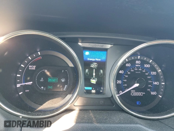 2012 Hyundai Sonata Hybrid with VIN KMHEC4A48CA028242, listed as a Copart auction lot 54690235 with 108,880 mi miles and Clean Title. Bid and sale history available at DreamBid. Image 9.