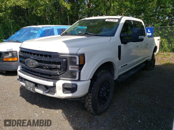 2020 Ford F-350 XL with VIN 1FT8W3BT7LEE78594, listed as a Copart auction lot 60691945 with 80,645 mi miles and Salvage title. Bid and sale history available at DreamBid. Image 1.