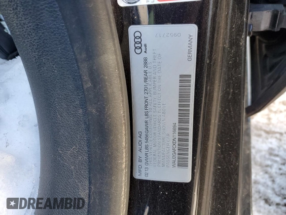 2013 Audi A7 Prestige with VIN WAU2GAFCXDN116694, listed as a Copart auction lot 45743925 with 69,256 mi miles and Salvage title. Bid and sale history available at DreamBid. Image 13.
