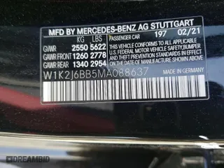 2021 Mercedes-Benz CLS with VIN W1K2J6BB5MA088637, listed as a Copart auction lot 47838663 with 17,035 mi miles. Bid and sale history available at carsss.com. Image 12.