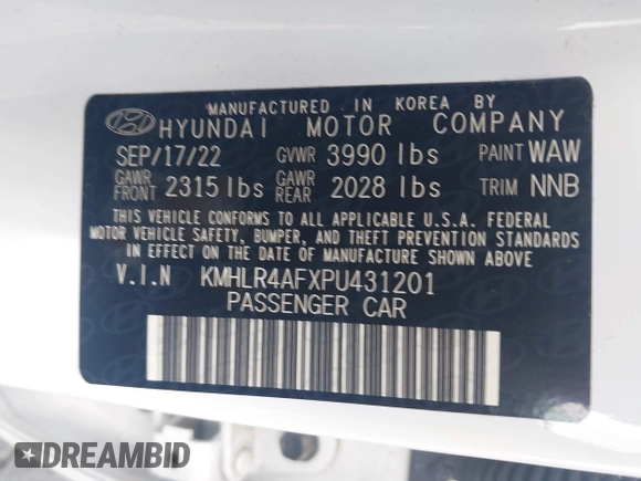 2023 Hyundai Elantra N Line z VIN KMHLR4AFXPU431201, wystawiony jako IAAI lot #41958900 z przebiegiem 38 539 mil mil oraz . Historia ofert i sprzedaży dostępna na DreamBid. Obrazek 9.