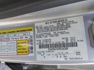 2017 Ford Fusion S with VIN 3FA6P0G76HR236209, listed as a IAAI auction lot 41799261 with 183,059 mi miles. Bid and sale history available at carsss.com. Image 9.