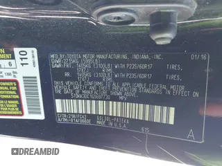 2016 Toyota Sienna LE AAS with VIN 5TDKK3DC1GS697730, listed as a IAAI auction lot 41727769 with 135,469 mi miles. Bid and sale history available at carsss.com. Image 9.