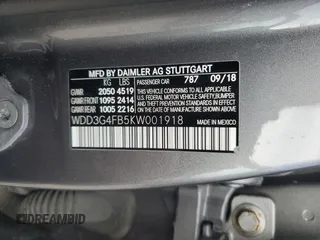 2019 Mercedes-Benz A 220 with VIN WDD3G4FB5KW001918, listed as a Copart auction lot 45969755 with 89,729 mi miles and Salvage Title. Bid and sale history available at DreamBid. Image 14.