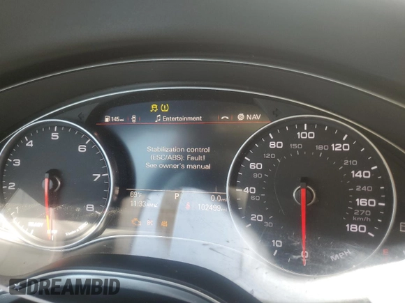 2016 Audi A6 Premium Plus with VIN WAUGFAFC0GN070970, listed as a Copart auction lot 56362975 with 102,499 mi miles and Salvage title. Bid and sale history available at DreamBid. Image 9.