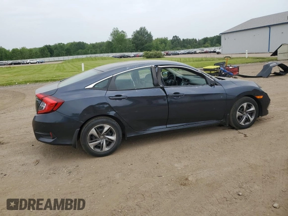 2020 Honda Civic LX with VIN 19XFC2F69LE025564, listed as a Copart auction lot 60811565 with 12,480 mi miles and Salvage title. Bid and sale history available at DreamBid. Image 3.