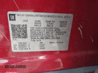 2019 GMC Terrain SLE with VIN 3GKALMEV9KL193203, listed as a IAAI auction lot 41679974 with 76,684 mi miles. Bid and sale history available at carsss.com. Image 9.