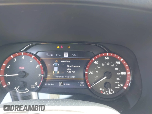2023 Nissan Frontier SV with VIN 1N6ED1EK4PN622489, listed as a IAAI auction lot 42400562 with 25,595 mi miles and . Bid and sale history available at DreamBid. Image 15.