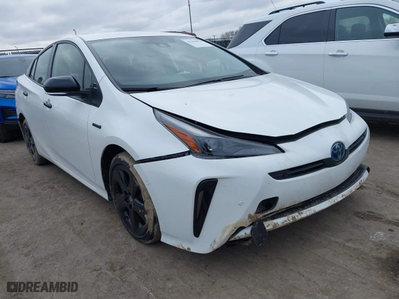 2022 Toyota Prius L Eco with VIN JTDKAMFU8N3175707, listed as a IAAI auction lot 41501024 with 42,103 mi miles. Bid and sale history available at carsss.com. Image 1.