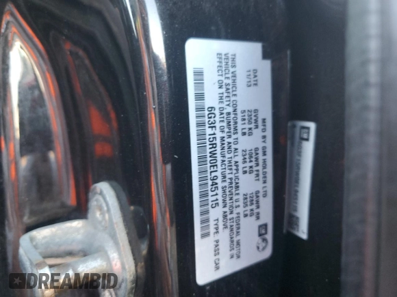 2014 Chevrolet SS with VIN 6G3F15RW0EL945115, listed as a Copart auction lot 47009845 with 101,633 mi miles and Salvage title. Bid and sale history available at DreamBid. Image 12.