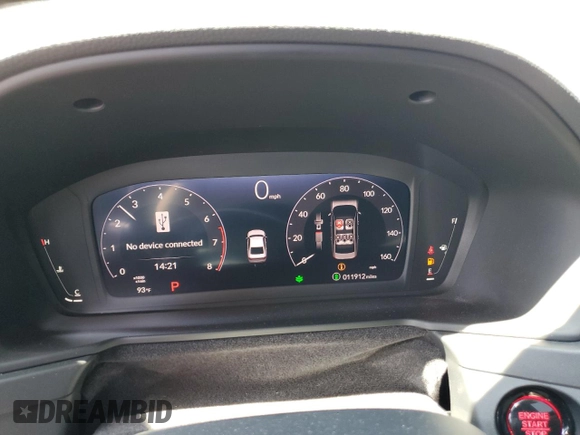 2024 Honda Accord EX with VIN 1HGCY1F30RA075349, listed as a Copart auction lot 54143685 with 11,912 mi miles and Salvage title. Bid and sale history available at DreamBid. Image 9.
