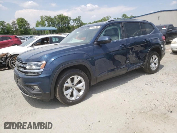 2018 Volkswagen Atlas SE with VIN 1V2LR2CA9JC587607, listed as a Copart auction lot 54824925 with 89,318 mi miles and Salvage title. Bid and sale history available at DreamBid. Image 1.