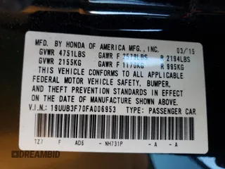 2015 Acura TLX Advance with VIN 19UUB3F70FA006953, listed as a Copart auction lot 85293364 with 92,015 mi miles and Salvage title. Bid and sale history available at DreamBid. Image 12.