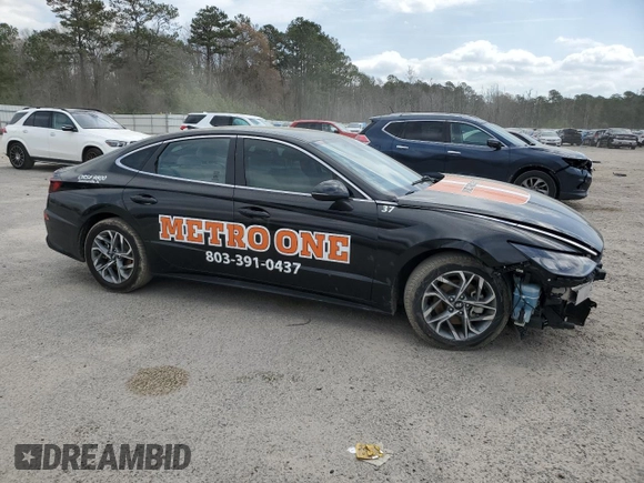 2023 Hyundai Sonata SEL with VIN KMHL64JA2PA272544, listed as a Copart auction lot 49776305 with 82,469 mi miles and Salvage Title. Bid and sale history available at DreamBid. Image 4.