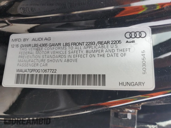 2016 Audi A3 Premium z VIN WAUA7GFF0G1067722, wystawiony jako Copart lot #51800685 z przebiegiem 80 928 mil mil oraz Nie do naprawy • Non repairable. Historia ofert i sprzedaży dostępna na DreamBid. Obrazek 12.