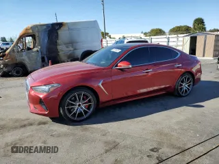 2020 Genesis G70 3.3T with VIN KMTG34LEXLU057731, listed as a Copart auction lot 48794325 with 93,504 mi miles and Salvage Title. Bid and sale history available at carsss.com. Image 1.