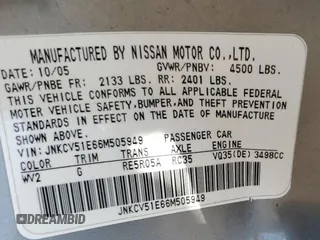 2006 Infiniti G35 with VIN JNKCV51E66M505949, listed as a Copart auction lot 46872725 with 150,243 mi miles and Salvage Title. Bid and sale history available at DreamBid. Image 13.