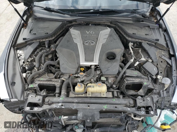 2017 Infiniti Q50 Red Sport 400 with VIN JN1FV7AP3HM850700, listed as a Copart auction lot 49844005 with 58,257 mi miles and Salvage title. Bid and sale history available at DreamBid. Image 11.