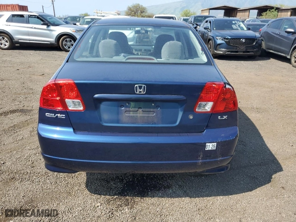 2005 Honda Civic Sdn LX SSRS with VIN 2HGES16625H512381, listed as a Copart auction lot 45058335 with 36,378 mi miles and Salvage Title. Bid and sale history available at carsss.com. Image 6.