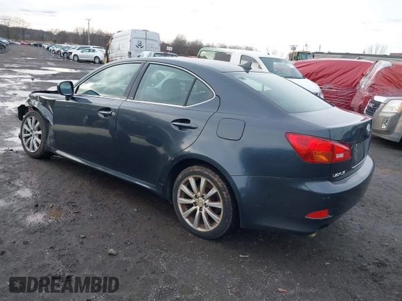 2007 Lexus IS 250 with VIN JTHCK262772009223, listed as a IAAI auction lot 41142962 with 207,967 mi miles. Bid and sale history available at carsss.com. Image 3.