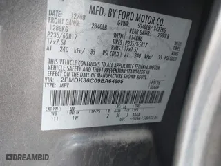 2009 Ford Edge SE with VIN 2FMDK36C09BA64805, listed as a IAAI auction lot 42032502 with 243,441 mi miles. Bid and sale history available at carsss.com. Image 9.