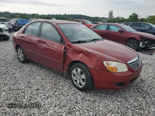 2008 Kia Spectra EX with VIN KNAFE121985532558, listed as a Copart auction lot 57984805 with 136,964 mi miles and Salvage title. Bid and sale history available at DreamBid. Image 4.