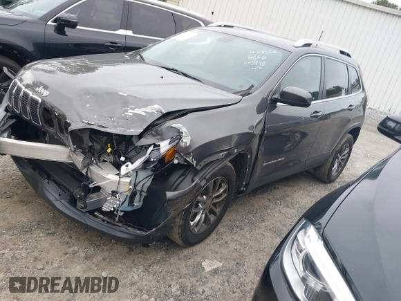 2019 Jeep Cherokee Latitude Plus with VIN 1C4PJMLB2KD113945, listed as a IAAI auction lot 41477510 with 38,143 mi miles and . Bid and sale history available at DreamBid. Image 2.