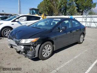 2012 Honda Civic Sdn LX with VIN 19XFB2F55CE392780, listed as a Copart auction lot 46284845 with 106,220 mi miles and Salvage Title. Bid and sale history available at carsss.com. Image 1.