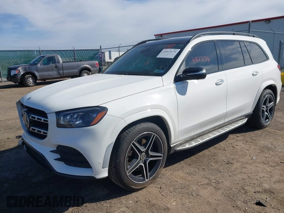 2021 Mercedes-Benz GLS 580 with VIN 4JGFF8GE9MA566937, listed as a IAAI auction lot 41823174 with 61,404 mi miles and . Bid and sale history available at DreamBid. Image 17.