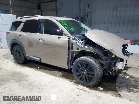 2024 Nissan Pathfinder Platinum with VIN 5N1DR3DK2RC229677, listed as a Copart auction lot 43374905 with 9,403 mi miles and Salvage title. Bid and sale history available at DreamBid. Image 4.