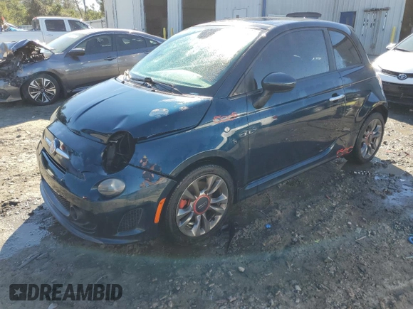 2015 FIAT 500 Turbo with VIN 3C3CFFHH3FT500548, listed as a Copart auction lot 81249704 with 128,388 mi miles and Salvage Title. Bid and sale history available at carsss.com. Image 1.