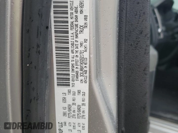 2013 Ram 1500 Express with VIN 3C6JR6AT0DG521721, listed as a Copart auction lot 53837675 with 125,603 mi miles and Salvage title. Bid and sale history available at DreamBid. Image 12.
