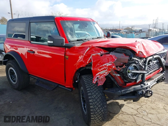 2024 Ford Bronco with VIN 1FMDE9AHXRLA24986, listed as a IAAI auction lot 41710504 with 3,538 mi miles and . Bid and sale history available at DreamBid. Image 1.