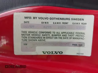 1989 Volvo 740 z VIN YV1FA8757K2215822, wystawiony jako IAAI lot #42117235 z przebiegiem 194 043 mil mil oraz . Historia ofert i sprzedaży dostępna na DreamBid. Obrazek 9.
