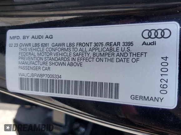 2023 Audi e-tron GT Premium Plus z VIN WAUCJBFW8P7005334, wystawiony jako Copart lot #41005574 z przebiegiem 10 093 mil mil oraz . Historia ofert i sprzedaży dostępna na DreamBid. Obrazek 13.